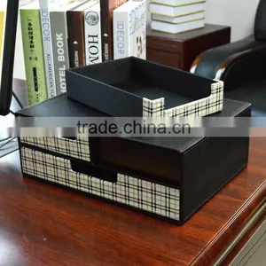 Wholesale Office Stationery, Drawer Storage Box, Black Leather Pencil Case thumbnail-4