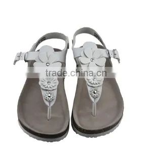 2015 White Flip-flops Cork Outsole Wear-resisting Lady Sandal Shoes thumbnail-3