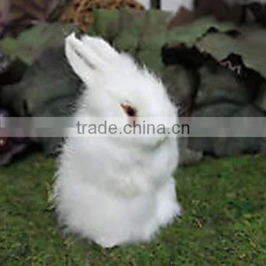 White Snowy Standing Furry Animal Decor Adorable Rabbit Easter Bunny thumbnail-1