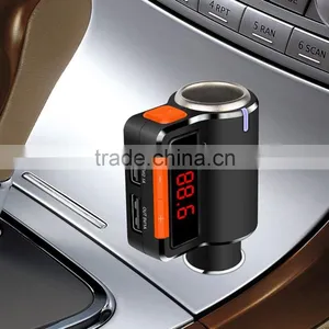 Newest Dual USB 5V 3.1A Bluetooth Handsfree Car MP3 Player FM Transmitter Kit With Cigarette Lighter thumbnail-4