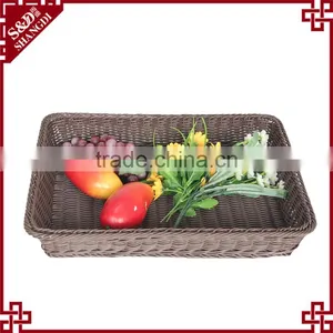 Supermarket Rectangular Woven Storage Basket for Fruit Display thumbnail-1