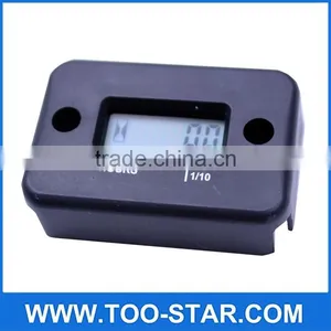 Black Digital LCD Engine Hour Meter Tachometer for Motorcycle ATVs thumbnail-2