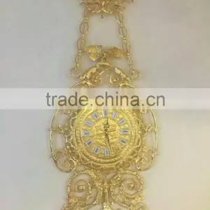 Italian Rococo Style Hanging Wall Clock, Antique Luxury Design Wall Clock thumbnail-1