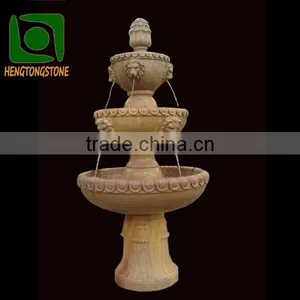 3 Tier Marble Water Fountain With Lion Heads Statue thumbnail-1