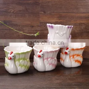 New Design Peacock Shape Ceramic Decorative Animal Planters thumbnail-6