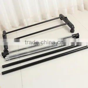 Single Garment Rack Grey Clothes Portable Hanging Rail Two Lockers Wheels thumbnail-5