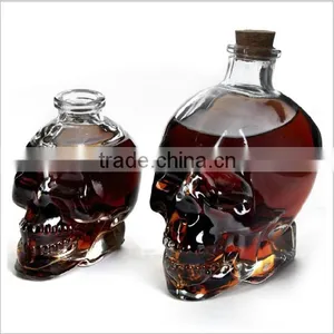 Clear Glass Skull Decanter - Fill It Up W/ Wine, Beer or Liquor, 100/150/380/700 ml thumbnail-1