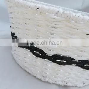 Set 3 Cheap Paper Rope Handmade Strong White Empty Gift Basket thumbnail-4