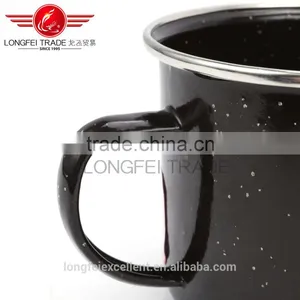 High Quality Hot Sale Black Enamel Camping Mug Wholesale thumbnail-4