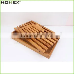 FDA Home Use Bamboo Manual Bread Slicer Homex BSCI/Factory thumbnail-1