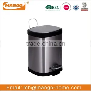 Round Stainless Steel Pedal Garbage Can With Soft Close Cover thumbnail-3