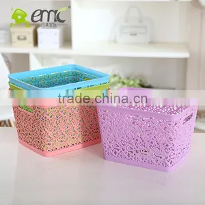 Emc Plastic Baskets, Plastic Rectangular Baskets With Handle thumbnail-4