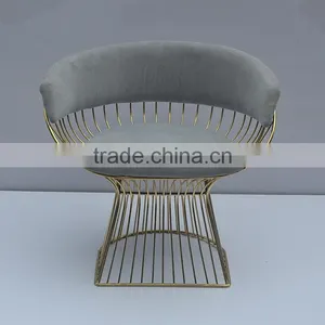 OEM Metal Chair Frames Hot Sale Beauty Dining Room Metal Wire Chair thumbnail-3