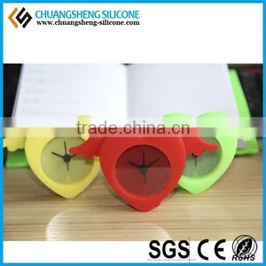 Angel Wings Design Silicone Cover Stocks Free Sample Waterproof Anti-broken Silent Table Alarm Clock thumbnail-6