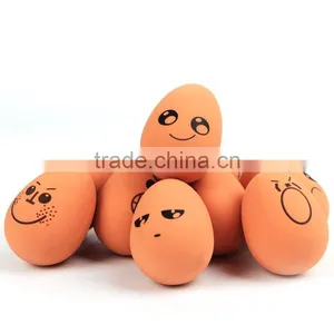 Spot Wholesale Pet Egg Shaped Elastic Rubber Ball Funny Expression Chew Toy Ball 4*5.6cm thumbnail-2