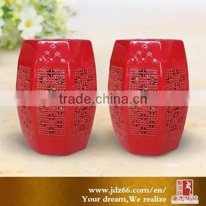 Traditional Chinese Paper-cutting Style Ceramic Chinese Dining Chair thumbnail-1