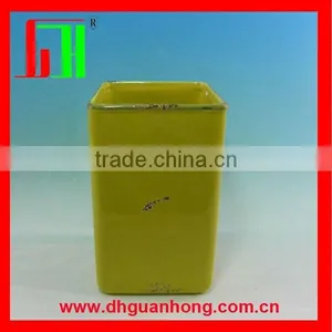 Green Square Enamel Flower Pot thumbnail-1