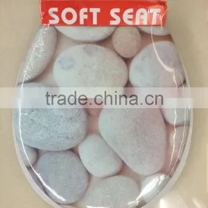 Printed Color PVC Adult Soft Toilet Seats / WC Seat Flowery Color Soft Toilet Seat Lid thumbnail-1