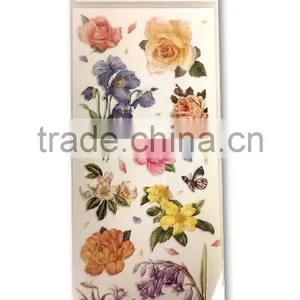 Rose & Lily Design Sticker, Classic Decorative Shinny Glitter Sticker thumbnail-2