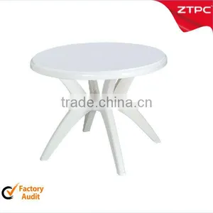 Outdoor Plastic Round Table White Color thumbnail-1