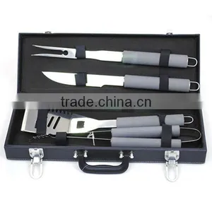 BQ-0070 / 4 Pcs Silicone Handle BBQ Tools thumbnail-1