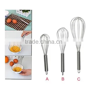 High Quality Stainless Steel Kitchen Egg Whisk With Good Grip thumbnail-1