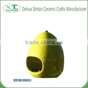 Egg Shape Hanging Ceramic Bird Feeder for Garden thumbnail-1