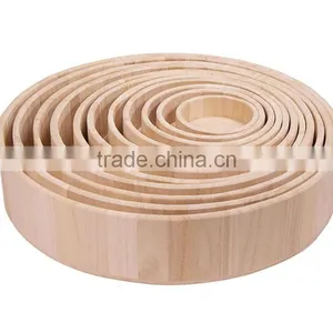 Custom Wood Tray, Round Wood Serving Tray thumbnail-1