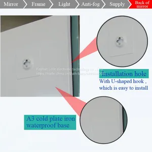 Hotel Bathroom Waterproof Energy-saving LED Fogless Backlit Mirror With Mirror Defogger thumbnail-5