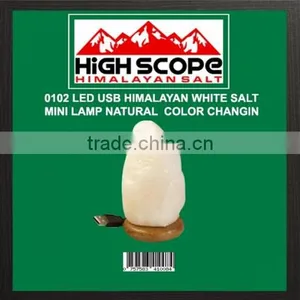 HIMALAYAN WHITE SALT USB POWERED LED MINI LAMP NATURAL SHAPE thumbnail-1