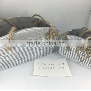 Cement Flower Pot With Rope Handle for Garden Deco thumbnail-5