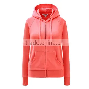 Women Thin Fleece Hoodies Plain Full Zip Hoodies thumbnail-1