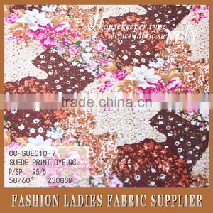 New Design Suede Print Dyeing With Florals for Girl's Garment thumbnail-2