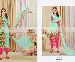 Print of Digital Flower Readymade Printed Suits/ladies Suits Lace Design/plain Sweat Suits thumbnail-1