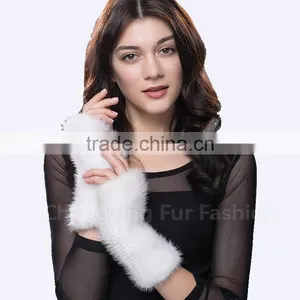 CX-A-08G Handmade Ladies Warm Real Mink Fur Wholesale Winter Gloves thumbnail-5
