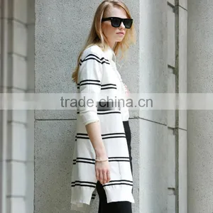Garment Manufactorer Wholesale Great Design Fashion Casual Wear Stripe Long Winter Coats Ladies 2017 thumbnail-2
