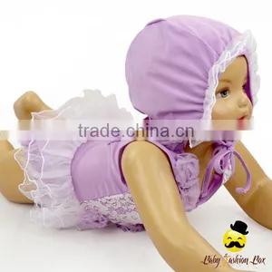 YZA-005 Yiwu Yihong Fashion Sleeveless Sewn Flowers Lace Ruffle Short Smocking Pant Baby Hat Keep Sunshine Newborn Cute Swimwear thumbnail-2