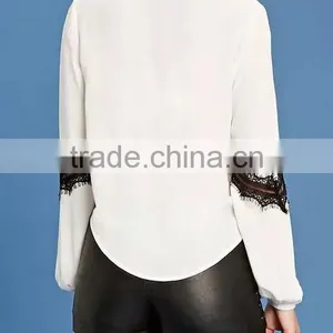 Runwaylover EY2347B Ladies 2017 Sexy Deep V-Neck Lace Blouse thumbnail-4