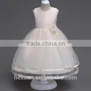 2017 New Arrival Kids Fancy Wedding Matt Satin Dress Baby Girl Evening Party Skirt thumbnail-5