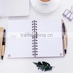 Hardcover Spiral Binding Planner With Pen Holder Kraft Cover Notebook Custom thumbnail-2