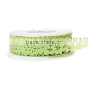 May Arts Parrot Green Floral Felt Ribbon thumbnail-1