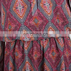 2015 New Fashion Style Ladies Print Chiffon Dress With Button Plachet thumbnail-5