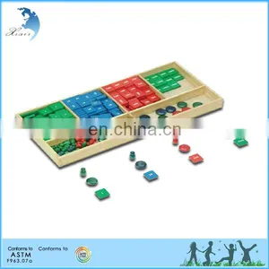 Preschool Wooden Educational Montessori Material EN71 Mathematic Toy Stamp Game thumbnail-1