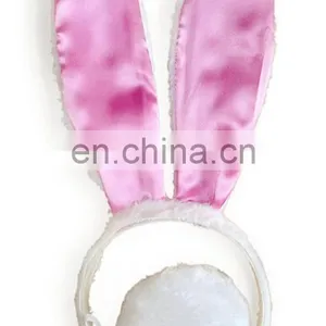 Pink and White Cheap Custom Headbands Rabbit Ear Hair Headband BH2108 thumbnail-1