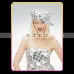 Silver Sequin Disco Party Carnival Hat thumbnail-1