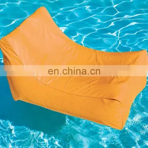 Fabric Orange Inflatable Lounge Chair Pool Float thumbnail-1