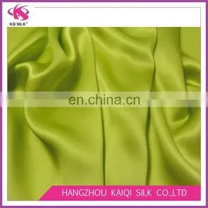 Chinese Silk Charmeuse Green Plain Dyed Satin Fabric 100% Silk Satin Fabric for Dresses 2017 thumbnail-1