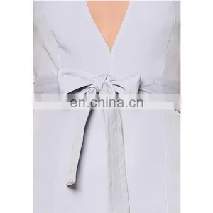 Sexy Dress for Women Fashion Design Lady High Slipt V-neck Bodycon Dress thumbnail-5