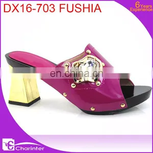 African Ladies Slipper Square Heel Ladies Shoes Wholesale Italian Ladies Hsoes thumbnail-3