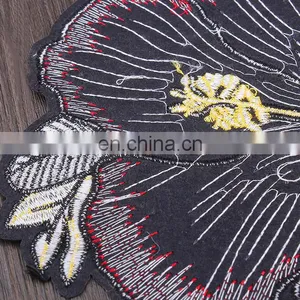 Wholesale Fashion Cheap Embroidery Red Peony Flower With Sequins Iron on Applique Patch thumbnail-4